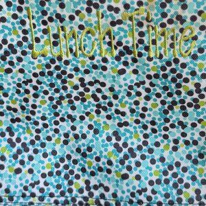 Thirty-One Large Thermal Tote Insulated Zip Top Blue Dot Print